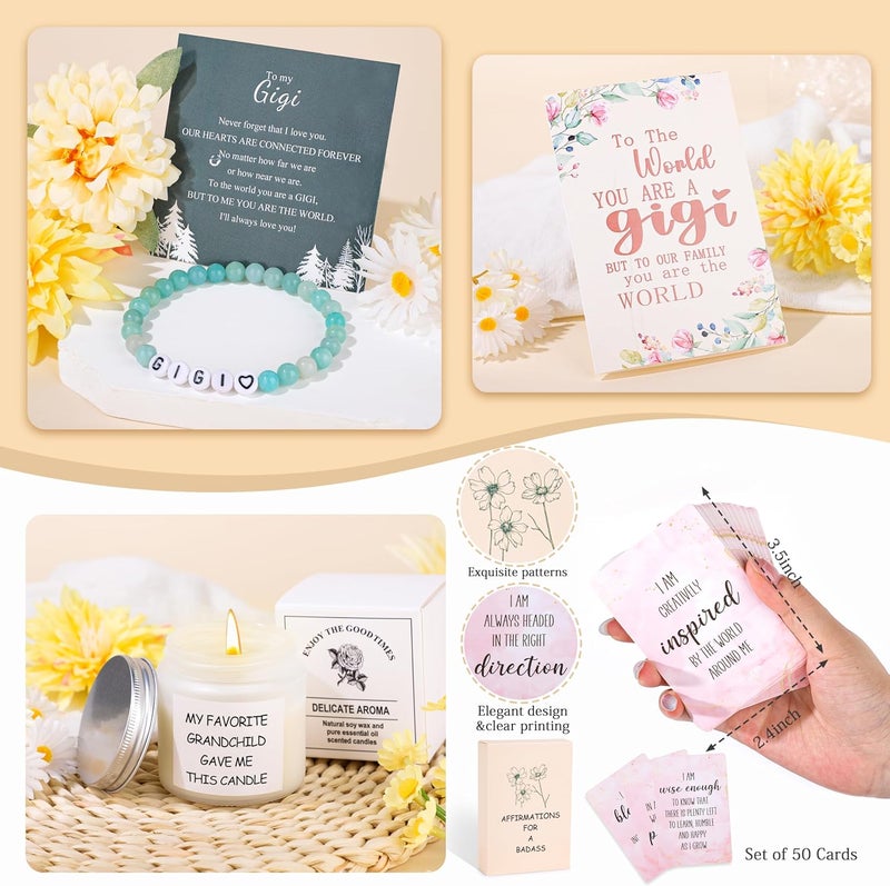 DOGMEM Gigi Gifts for Grandma Birthday Gift Set from Granddaughter Grandchildren Grandkids Mother's Day Gifts for Gigi Tote Bag Makeup Bag 16 Oz Can Glass - Image 4